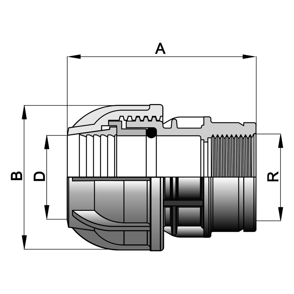 Gebo Plast Kunststoff-Klemmverbinder P13 Typ PI 32mm x G 3/4", mit Innengewinde, PP, Sch... GEBO-13013202 8023058051123 (Abb. 2)