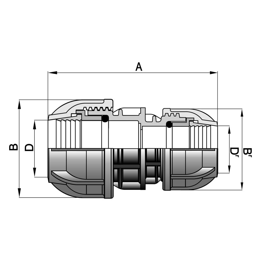 Gebo Plast Kunststoff-Klemmverbinder P13 Typ POR 90 x 75mm, reduziert, PP, Schwarz... GEBO-13069075 8023058027937 (Abb. 2)