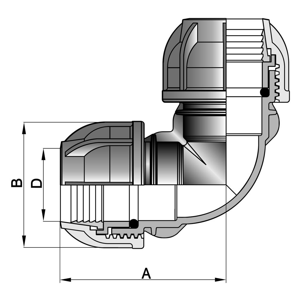 Gebo Plast Kunststoff-Winkel-Klemmverbinder P13 Typ PWO 20 x 20mm, PP, Schwarz... GEBO-130820 8023058051925 (Abb. 2)
