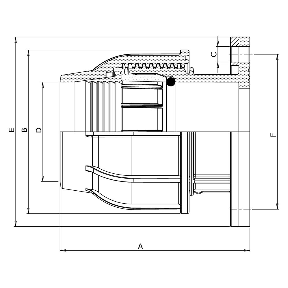 Gebo Plast Kunststoff-Klemmverbinder P13 Typ POF 50mm x G 2", als Flanschmuffe, PP, Schw... GEBO-13625050 8023058045313 (Abb. 2)