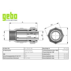 Gebo Original Temperguss-Klemmverbinder 150 Typ I, 3/8", Grau, für Stahlrohr... GEBO-01.150.01.00 4019576000228 (Abb. 1)