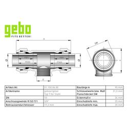 Gebo Original Temperguss-Klemmverbinder 150 Typ T, 3/8", Grau, für Stahlrohr... GEBO-01.150.04.00 4019576000310 (Abb. 1)