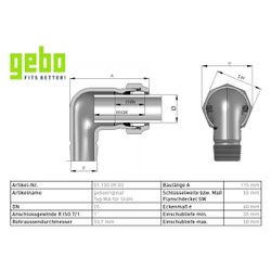 Gebo Original Temperguss-Klemmverbinder 150 Typ WA, 1", Grau, für Stahlrohr... GEBO-01.150.09.03 4019576000570 (Abb. 1)