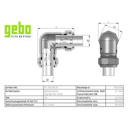 Gebo Original Temperguss-Klemmverbinder 150 Typ WO, 1/2", Grau, für Stahlrohr... GEBO-01.150.08.01 4019576000518 (Abb. 1)