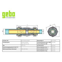 Gebo Original Temperguss-Klemmverbinder 155 Typ OR, 25 x 32mm, Grau, für PE-Rohr... GEBO-03.155.02.2532 4019576003908 (Abb. 1)