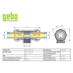 Gebo Original Temperguss-Klemmverbinder 155 Typ T, 20 x 20mm, Grau, für PE-Rohr... GEBO-03.155.04.20 4019576004073 (Abb. 1)