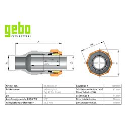 Gebo Original Temperguss-Klemmverbinder 180 Typ AT, 1/2", Grau, für Stahlrohr... GEBO-01.180.00.01 4019576000990 (Abb. 1)