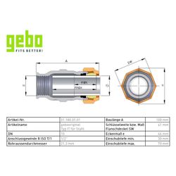 Gebo Original Temperguss-Klemmverbinder 180 Typ IT, 1/2", Grau, für Stahlrohr... GEBO-01.180.01.01 4019576001058 (Abb. 1)