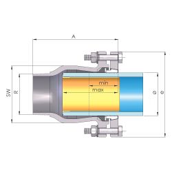 Gebo Original Temperguss-Klemmverbinder 220 Typ AF, 4" x 110mm, Messing, für PE-R... GEBO-03.220.00.09110 4019576004370 (Abb. 1)