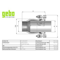 Gebo Original Temperguss-Klemmverbinder 220 Typ AF, 2 1/2", 76,1mm, Grau, für Stahlr... GEBO-01.220.00.07 4019576001744 (Abb. 1)