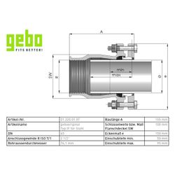 Gebo Original Temperguss-Klemmverbinder 220 Typ IF, 2 1/2", 76,1mm, Grau, für Stahlr... GEBO-01.220.01.07 4019576001775 (Abb. 1)