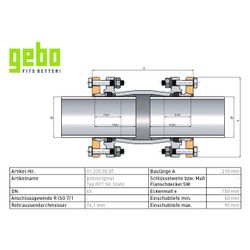 Gebo Original Temperguss-Klemmverbinder 225 Typ OFT, 2 1/2", Grau, für Stahlrohr... GEBO-01.225.02.07 4019576002017 (Abb. 1)
