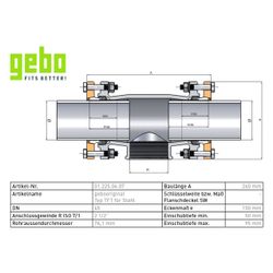 Gebo Original Temperguss-Klemmverbinder 225 Typ TFT, 2 1/2", Grau, für Stahlrohr... GEBO-01.225.04.07 4019576002048 (Abb. 1)