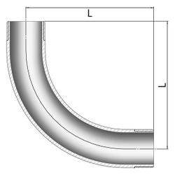 Gebo G316 Bogen G3F, 1/4", lang, 90 Grad, A/A, Edelstahl 1.4404, Grau... GEBO-6003-014 4019576115045 (Abb. 1)