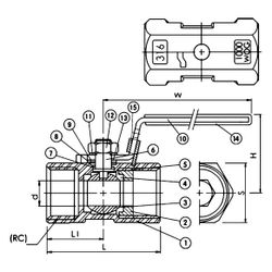 Gebo G316 Kugelhahn G3K 603 1-teilig reduziert, PN 63, G 3/8", Edelstahl... GEBO-603-038 4019576119159 (Abb. 1)