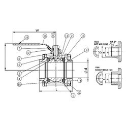 Gebo G316 Kugelhahn G3K 607 3-teilig Schweißende mit Schließlasche gerade, PN 63, 4", Ede... GEBO-607-400 4019576119739 (Abb. 1)