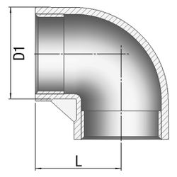 Gebo G316 Winkel 90 Grad G3F, 2", I/I, Edelstahl 1.4404, Grau, 6090-200... GEBO-6090-200 4019576114765 (Abb. 1)