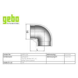 Gebo G316 Winkel 90 Grad G3F, 1/8", I/I, Edelstahl 1.4404, Grau, 6090-018... GEBO-6090-018 4019576114680 (Abb. 1)