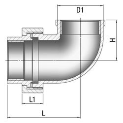 Gebo G316 Winkelverschraubung 90 Grad G3F, flachdichtend, 1 1/2", I/I, Edelstahl 1.4404,... GEBO-6095-112 4019576115267 (Abb. 1)
