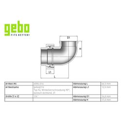 Gebo G316 Winkelverschraubung 90 Grad G3F, konisch dichtend, 1/4", I/I, Edelstahl 1.4404... GEBO-6096-014 4019576115281 (Abb. 1)
