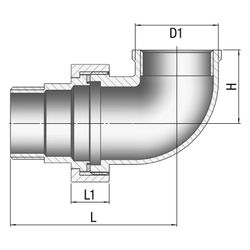 Gebo G316 Winkelverschraubung 90 Grad G3F, flachdichtend, 3/4", A/I, Edelstahl 1.4404, G... GEBO-6097-034 4019576115397 (Abb. 1)