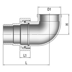 Gebo G316 Winkelverschraubung 90 Grad G3F, konisch dichtend, 3/8", A/I, Edelstahl 1.4404... GEBO-6098-038 4019576115458 (Abb. 1)
