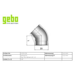 Gebo G316 Winkel 45 Grad G3F, 1/8", I/I, Edelstahl 1.4404, Grau, 6120-018... GEBO-6120-018 4019576115526 (Abb. 1)
