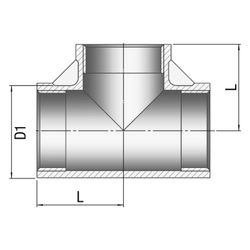 Gebo G316 T-Stück 90 Grad G3F, 2", I/I/I, Edelstahl 1.4404, Grau, 6130-200... GEBO-6130-200 4019576115779 (Abb. 1)