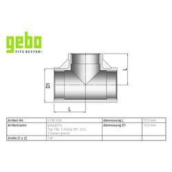 Gebo G316 T-Stück 90 Grad G3F, 1/8", I/I/I, Edelstahl 1.4404, Grau... GEBO-6130-018 4019576115694 (Abb. 1)