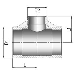 Gebo G316 T-Stück 90 Grad G3F reduziert, 1 1/2" x 3/4", I/I/I, Edelstahl 1.4404, Grau... GEBO-6130-112034 4019576115908 (Abb. 1)