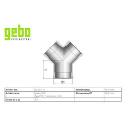 Gebo G316 Y-Verteiler G3F, 1/4", I/I/I, Edelstahl 1.4404, Grau, 6220-014... GEBO-6220-014 4019576115120 (Abb. 1)