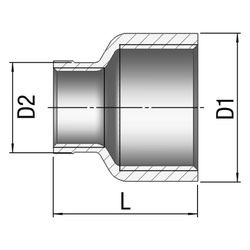 Gebo G316 Reduziermuffe G3F, 3" x 2", I/I, Edelstahl 1.4404, Grau, 6240-300200... GEBO-6240-300200 4019576116448 (Abb. 1)