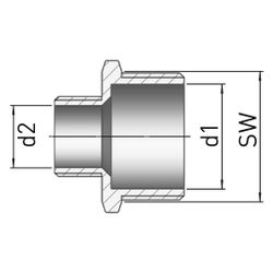 Gebo G316 Reduzierdoppelnippel G3F, 2" x 1 1/2", A/A, Edelstahl 1.4404, Grau... GEBO-6245-200112 4019576117131 (Abb. 1)