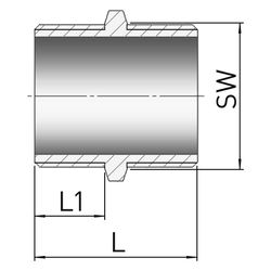 Gebo G316 Sechskant-Doppelnippel G3F, 3", A/A, Edelstahl 1.4404, Grau... GEBO-6280-300 4019576117568 (Abb. 1)