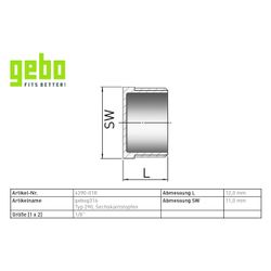 Gebo G316 Stopfen, G3F 1/8", Sechskant, Edelstahl 1.4404, Grau, 6290-018... GEBO-6290-018 4019576117704 (Abb. 1)