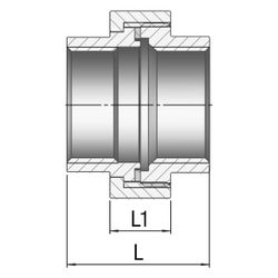 Gebo G316 Verschraubung G3F flachdichtend, 1", I/I, Edelstahl 1.4404, Grau... GEBO-6330-100 4019576118114 (Abb. 1)