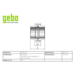 Gebo G316 Verschraubung G3F flachdichtend, 1/8", I/I, Edelstahl 1.4404, Grau... GEBO-6330-018 4019576118060 (Abb. 1)