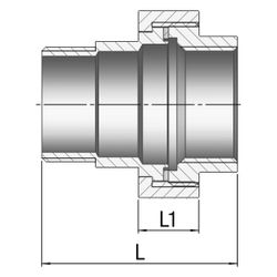 Gebo G316 Verschraubung G3F flachdichtend, 1", A/I, Edelstahl 1.4404, Grau... GEBO-6331-100 4019576118237 (Abb. 1)
