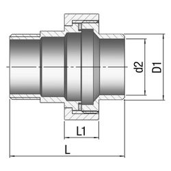 Gebo G316 Verschraubung G3F flachdichtend, 1 1/4", A/Schweißende, Edelstahl 1.4404, Grau... GEBO-6333-114 4019576118442 (Abb. 1)