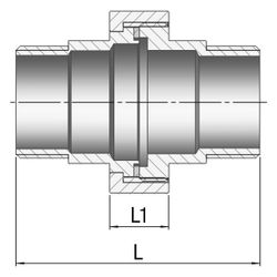 Gebo G316 Verschraubung G3F flachdichtend, 1/2", A/A, Edelstahl 1.4404, Grau... GEBO-6335-012 4019576118565 (Abb. 1)
