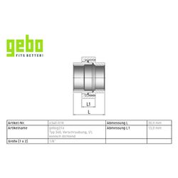 Gebo G316 Verschraubung G3F konisch dichtend, 1/8", I/I, Edelstahl 1.4404, Grau... GEBO-6340-018 4019576118619 (Abb. 1)