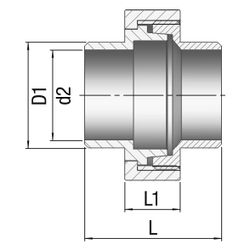 Gebo G316 Verschraubung G3F konisch dichtend, 1", 10,5 bar, Schweißende, Edelstahl 1.440... GEBO-6342-100 4019576118886 (Abb. 1)