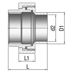 Gebo G316 Verschraubung G3F konisch dichtend, 3/8", 10,5 bar, I/Schweißende, Edelstahl 1... GEBO-6344-038 4019576119036 (Abb. 1)