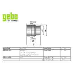 Gebo G316 Verschraubung G3F konisch dichtend, 1/4", I/Schweißende, Edelstahl 1.4404, Gra... GEBO-6344-014 4019576119029 (Abb. 1)