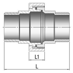Gebo G316 Verschraubung G3F konisch dichtend, 3/4", A/A, Edelstahl 1.4404, Grau... GEBO-6345-034 4019576119111 (Abb. 1)