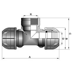 Gebo Plast Kunststoff-T-Stück P13 Typ PTI 75mm x G 3" x 75mm, mit Innengewinde, PP, Schw... GEBO-13047508 8023058028385 (Abb. 1)