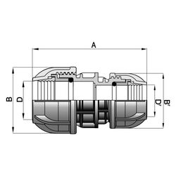 Gebo Plast Kunststoff-Klemmverbinder P13 Typ POR 90 x 75mm, reduziert, PP, Schwarz... GEBO-13069075 8023058027937 (Abb. 1)