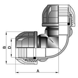 Gebo Plast Kunststoff-Winkel-Klemmverbinder P13 Typ PWO 20 x 20mm, PP, Schwarz... GEBO-130820 8023058051925 (Abb. 1)