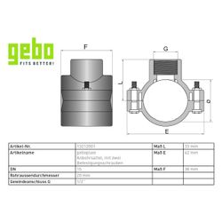 Gebo Plast Kunststoff-Anbohrsattel P14 PANBZ Schwarz, Kunststoff, 20mm x 1/2"... GEBO-13212001 8023058203652 (Abb. 1)