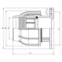 Gebo Plast Kunststoff-Klemmverbinder P13 Typ POF 50mm x G 2", als Flanschmuffe, PP, Schw... GEBO-13625050 8023058045313 (Abb. 1)